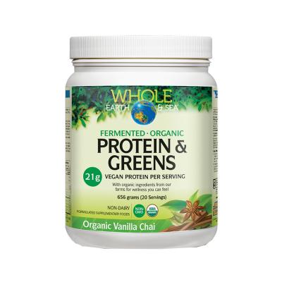 Whole Earth & Sea Organic Fermented Protein & Greens Vanilla Chai 656g Whole Earth & Sea Organic Fermented Protein & Greens Vanilla Chai 656g